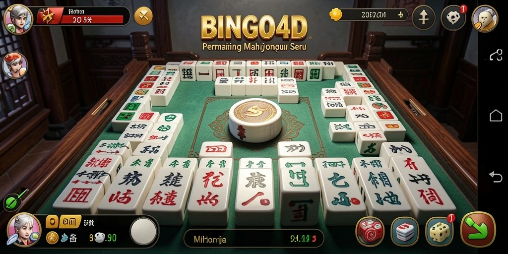 Tangkapan layar BINGO4D menampilkan permainan Mahjong yang penuh warna dan menarik.