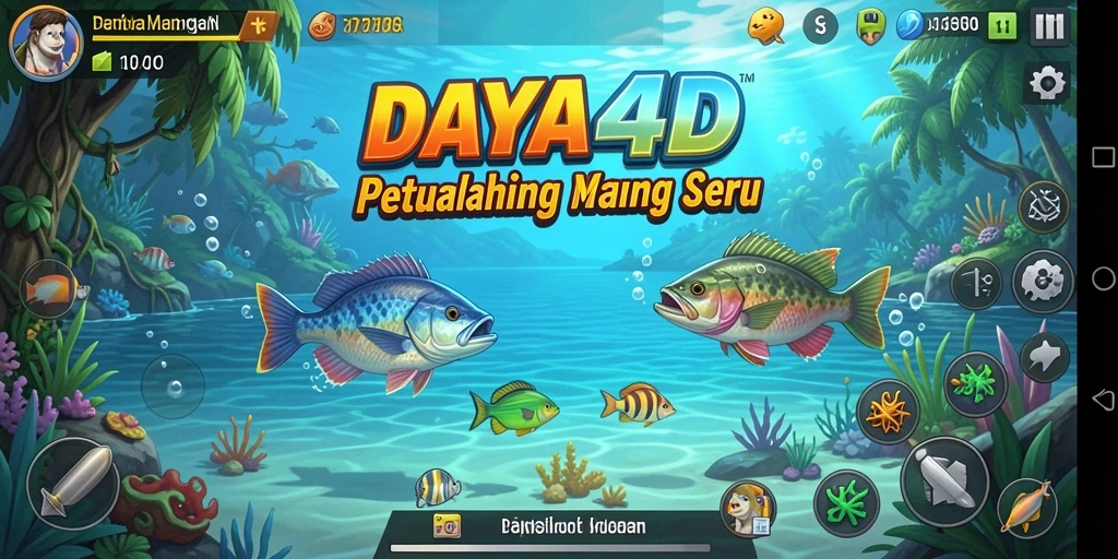 Tampilan gameplay memancing yang menakjubkan dalam DAYA4D.