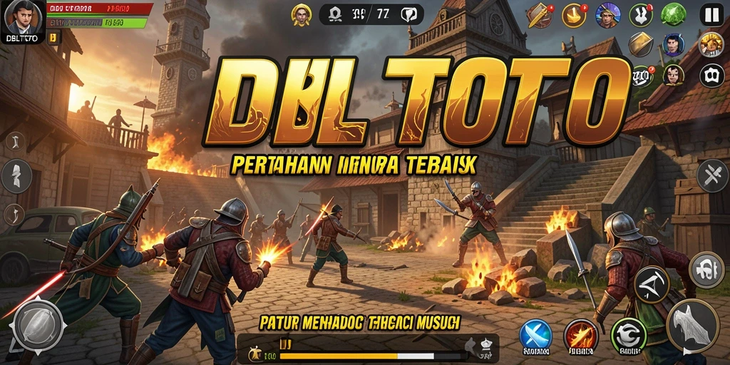 Tangkapan layar gameplay DBLTOTO yang menunjukkan aksi menara pertahanan yang epik.