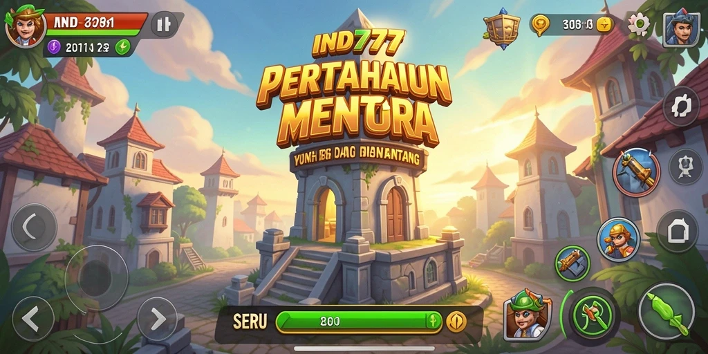 Gameplay seru <strong>IND777</strong> menunjukkan pertahanan menara yang strategis.