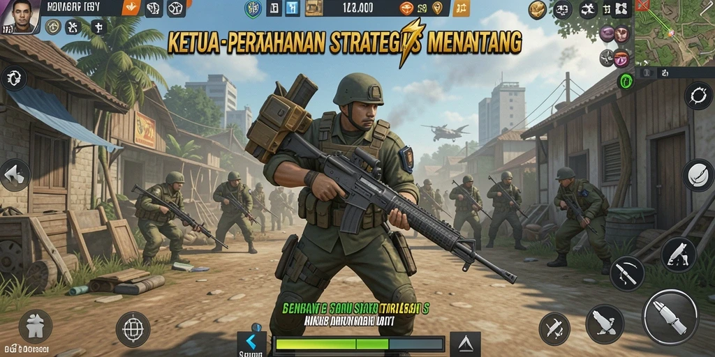 Tampilan gameplay KETUA yang seru dalam pertahanan menara.