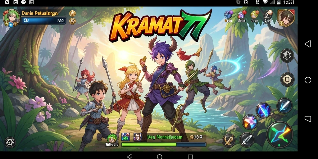 Tampilan gameplay yang menampilkan karakter anime dalam aksi pertarungan seru.