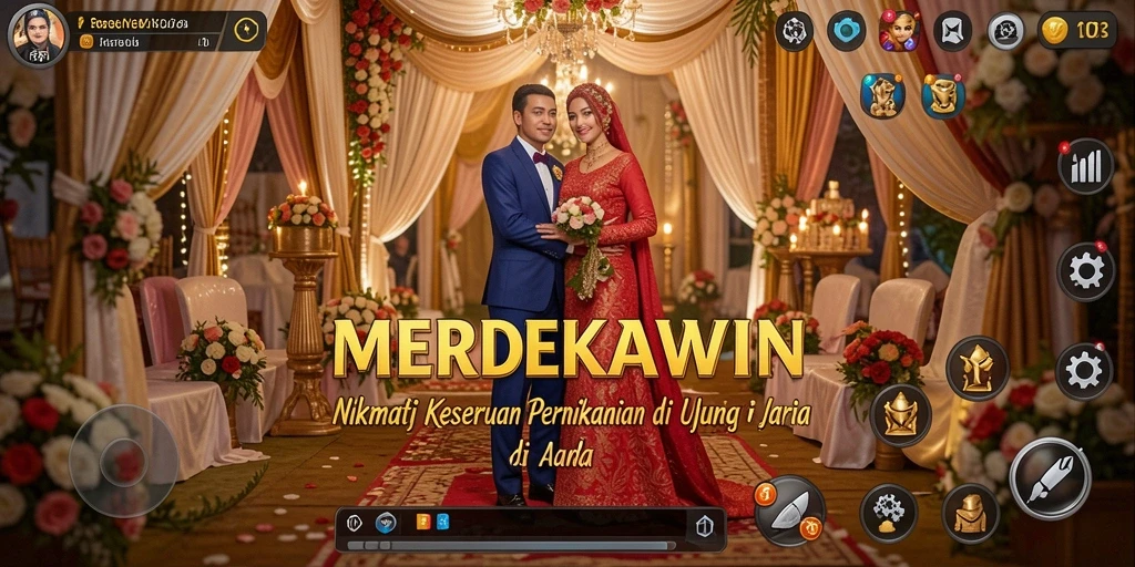 Tampilan gameplay MERDEKAWIN yang interaktif dan colorful.