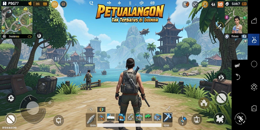 Tampilan gameplay PSG77 yang menakjubkan di dunia terbuka.