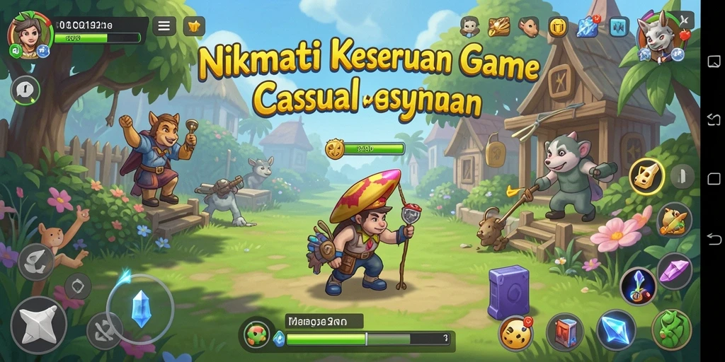 Tampilan gameplay menarik dari QQ1221 dengan karakter yang lucu.