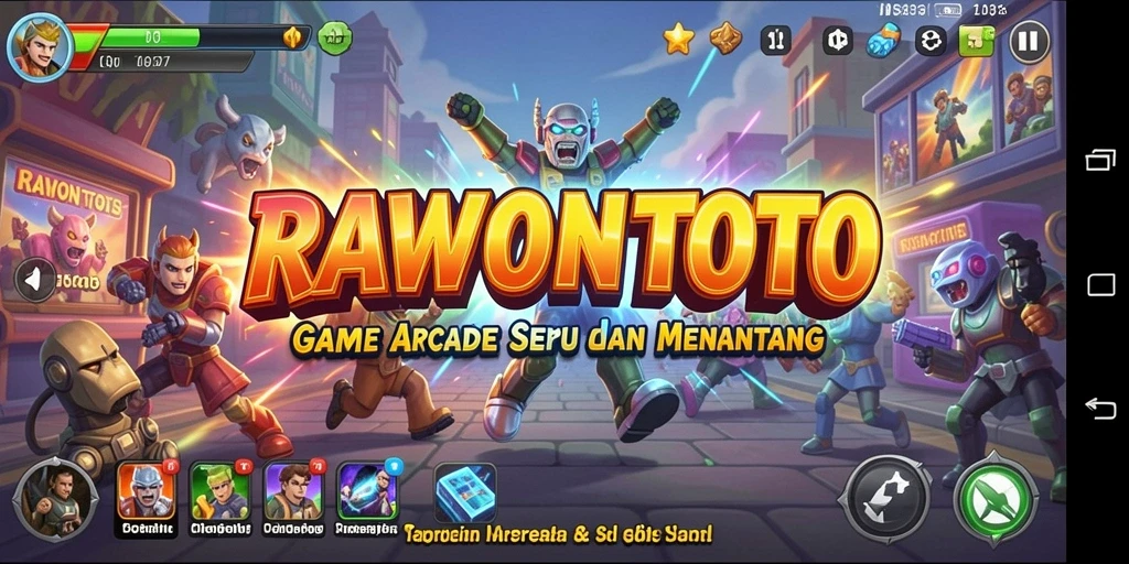 Screenshot gameplay RAWONTOTO yang menunjukkan aksi seru dalam permainan Arcade.
