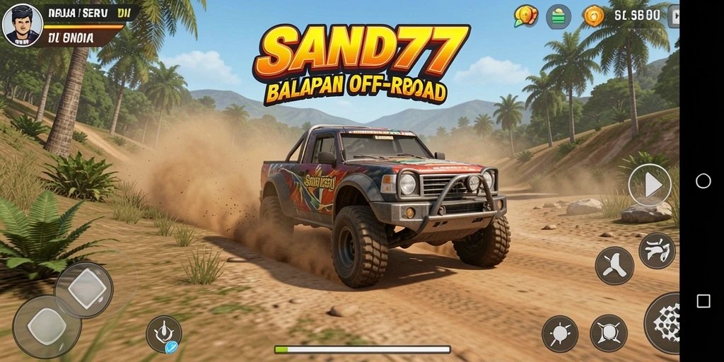 Gameplay Racing yang penuh aksi dan keseruan di SAND77.
