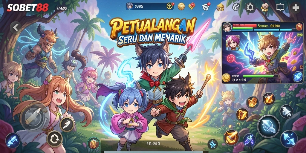 Screenshot yang menampilkan momen seru dalam gameplay Anime.