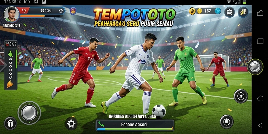 Screenshot gameplay TEMPOTOTO menunjukkan aksi seru bermain olahraga.