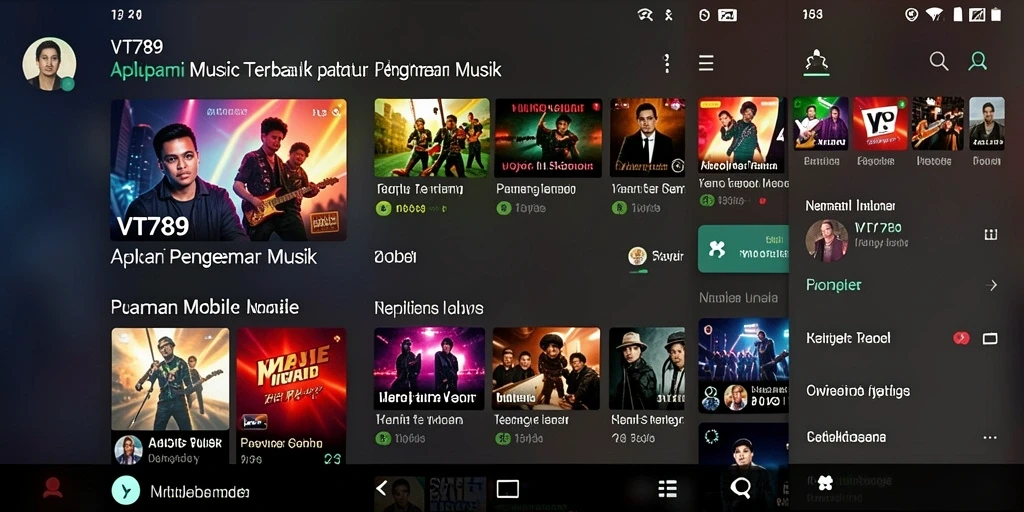 Tampilan gameplay dari aplikasi VT789 yang menampilkan pengalaman musik interaktif.